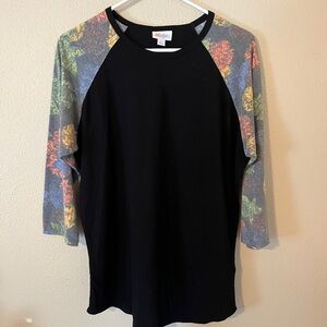 LuLaRoe Black Top with Stylish Sleeves